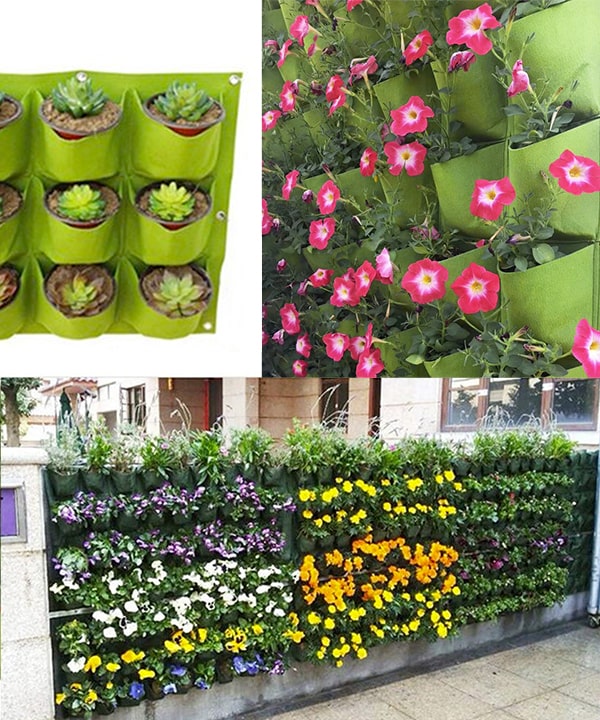 plant hanging grid Vertical Pocket Wall Hanging Grid Planter – Nabteh.com