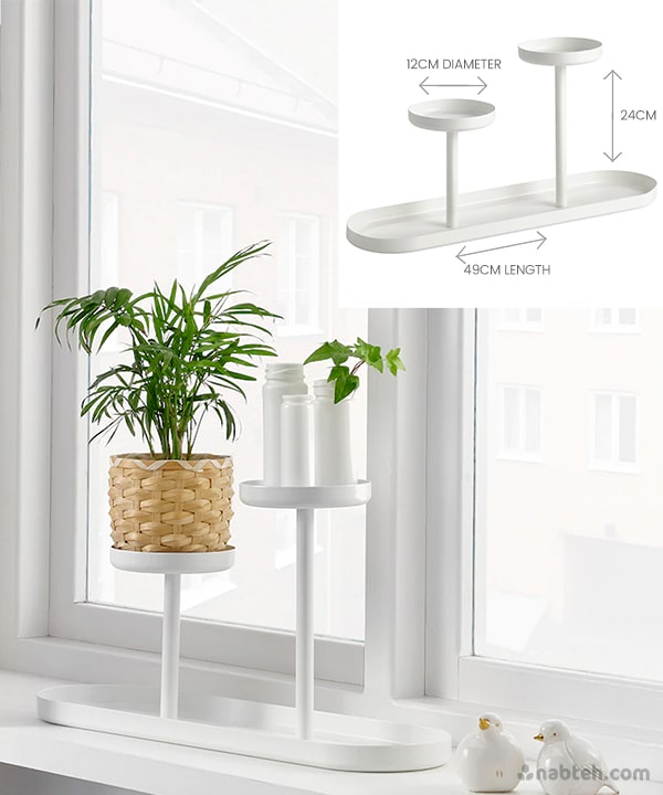 White Plant Metal Stand