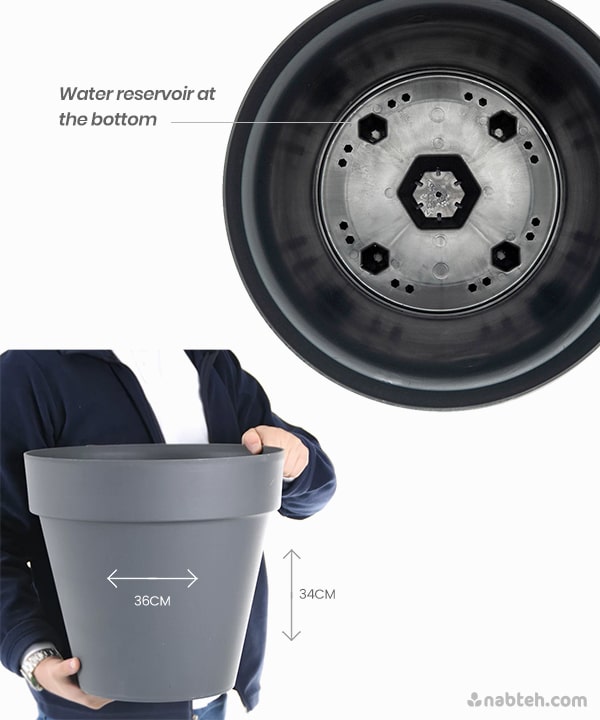 large plant pot with water reservoir Round Plastic Pot With Water Reservoir – Nabteh.com